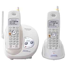 Panasonic GigaRange KX-TG2422W 2.4 GHz DSS Cordless Phone with Dual Handsets and Caller ID (White)