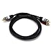 Monoprice Premium Two-Channel Audio Cable - 3 Feet - Black | 2 RCA Plug to 2 RCA Plug 22AWG, Male to Male