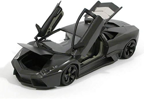 Maisto Year 2015 Special Edition Series 1:18 Scale Die Cast Car Set - Matte Dark Grey Color Mid-Engine Sports Car LAMBORGHINI REVENTON with Display Base (Car Dimension: 9" x 4" x 2-1/2")