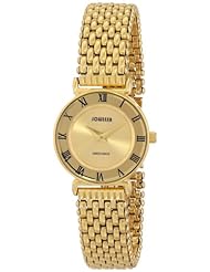 Jowissa Womens J2.108.S Roma 24 mm Gold PVD Roman Numeral Stainless Steel Watch