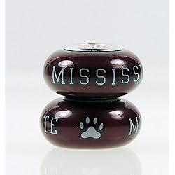 Mississippi State Bulldogs Fenton Glass Bead Fits Most Pandora Style Charm Bracelets