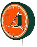 20 inch Neon Wall Clock NCAA Team - Miami - NCAA Team