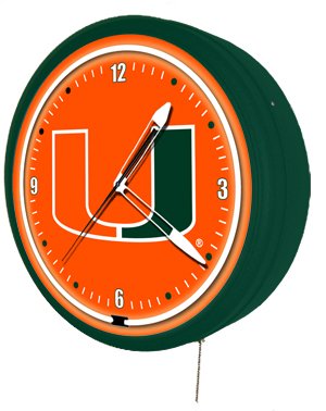 Miami Hurricanes Neon Clock