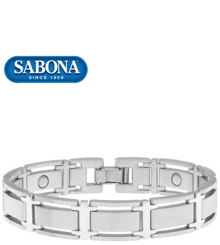 Click here to buy Men's Sabona Executive Symmetry Silver Magnetic Bracelet.