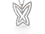 18K White Gold 16" Cable-Chain Necklace, Set with a Sliding "Butterfly" Pendant, Enhanced with Pave Set Diamonds.