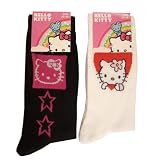Lot de 2 paires de chaussettes Hello Kitty noir & blanc