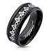 Jinique STR-0330 Stainless Steel Laser Etched Freemason Masonic Symbols Black IP Ring