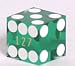 3/4" Green Trans. Precision Casino Craps Dice, Serial #