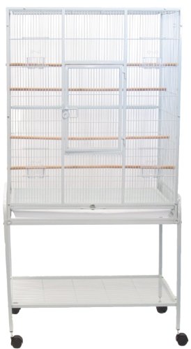 YML 1/2-Inch Bar Spacing Aviary Cage with Stand, 30-Inch by 19-Inch by 61-Inch, White