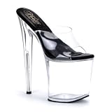 8 Inch High Platform Open Toe Shoes Clear Platform Sexy Stripper Shoes
