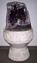 Aqua Amethyst Geode Fountain With Light And Crystal Sphere.