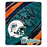 Miami Dolphins 50" x 60" Micro Raschel Throw Polyester Binding Graphic Background Durability