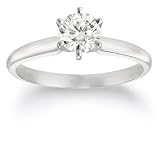14k Yellow Gold Round Solitaire Diamond Engagement Ring (3/4 ct, H-I Color,  SI2-I1 Clarity), Size 7