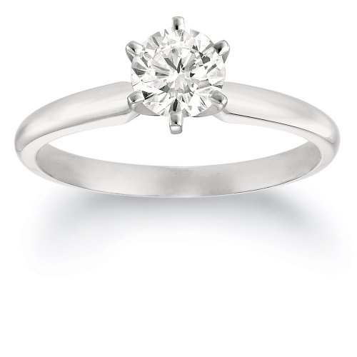 14k Yellow Gold Round Solitaire Diamond Engagement Ring (3/4 cttw, H-I Color, SI2-I1 Clarity), Size 7