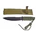 10-3/4" Black Rambo Survival Hunting Knife w Sheath NEW