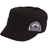 MLB '47 Brand Colorado Rockies Ladies Janet Adjustable Military Hat - Black
