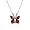 Sterling Silver Genuine Garnet Butterfly Pendant Necklace, 18