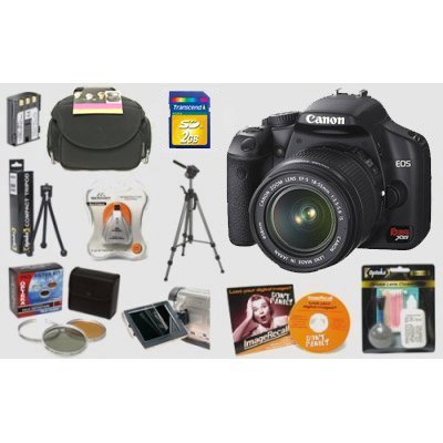 Canon Digital Rebel XSi 12MP Digital SLR Camera with EF-S 18-55mm f/3.5-5.6 IS Lens (Black) + 2GB Pro Accessory Kit