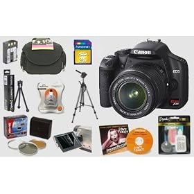 Canon Digital Rebel XSi 12MP Digital SLR Camera with EF-S 18-55mm f/3.5-5.6 IS Lens (Black) + 2GB Pro Accessory Kit