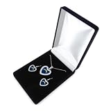 NFL San Diego Chargers Reversible Crystal Heart Pendant and Earrings in Satin Box