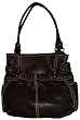 Women's Tignanello Purse Handbag Soft Casual North/South Leather Tote Brandy/Black