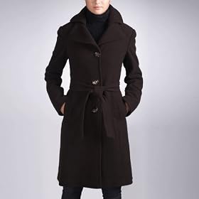 Jessie G. Women's Double Lapel Collar Wool Blend Coat