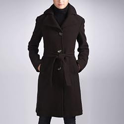 Jessie G. Women's Double Lapel Collar Wool Blend Coat
