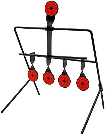 DPCI 5 Paddle Steel Reset Shooting Target, Red/Black