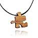Handmade Olive Wood Puzzle Piece Friendship Necklace