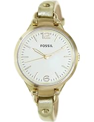 Fossil Georgia Three-Hand Leather Watch - Metallic Gold Es3414