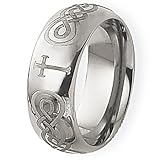 Tungsten Carbide Ring with Design (8.0 mm) - Sizes 7-13
