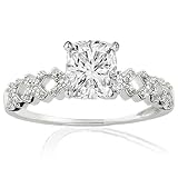 0.85 Ct Cushion Cut Petite Diamond Engagement Ring Pave Setting 14K GOLD VVS1 GIA