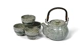 5-pc Japanese Tea Set - Grey Blossom