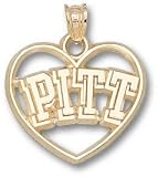 Pittsburgh Panthers Solid 10K Gold ''PITT'' Heart Pendant