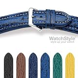 HIRSCH Ocean M, 100m Water-Resistant, Genuine Shark, 85 Royal Blue, 22 mm, for Breitling by HIRSCH