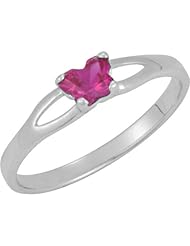 10k White Gold July CZ Birthstone Butterfly Ring, Size 3