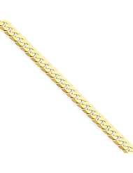 14k Yellow Gold 22in 3.9mm Flat Beveled Curb Necklace Chain. Metal Wt- 13.43g