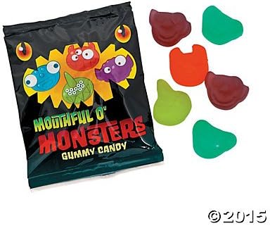 18 Pack - GOOEY CHEWY MONSTERS GUMMY CANDY FUN PACKS