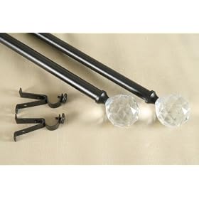 A NEW 3 pieces Curtain Rod 120-160 inch Black #57