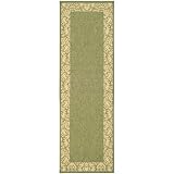 Safavieh CY2727-1E06-210 Courtyard Collection 2-Feet 4-Inch by 9-Feet 11-Inch Indoor/ Outdoor Area Runner, Olive and Natural
