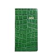2012 Pocket Agenda Datebook, Genuine Crocodile Embossed Leather, 6" , Bottle Green