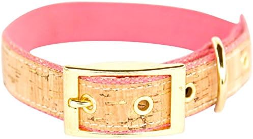KISS MY MUTT Metallic Cork Collar - Pink - Small