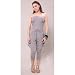 Womens Mocha Plain Basic Jersey Strapless Sleeveless Gathered Cropped Hareem Trouser Ladies Jumpsuit Size 6 8 10