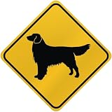 ONLY  GOLDEN RETRIEVER  CROSSING SIGN DOG