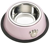 Paw Print Noshers Pink Medium Pet Bowl