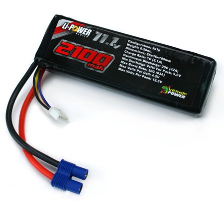 20 Cell 11.1V 2100mAh 3S LiPo Battery