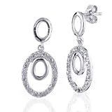 Sterling Silver Graduated Oval Drop Earrings