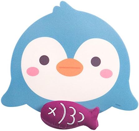 Wrist Cushion Mouse Pad 3 Type Animal Character / Computer Pc / Laptop (Penguin &amp; Fish)