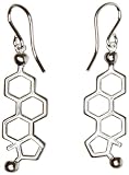 3B Scientific W99590E Sterling Silver Estrogen Molecular Jewelry Earrings, 3/4" Length