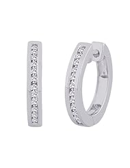 Basic Channel Set Diamond Huggie Earrings in 10K White Gold (1/4 cttw)
